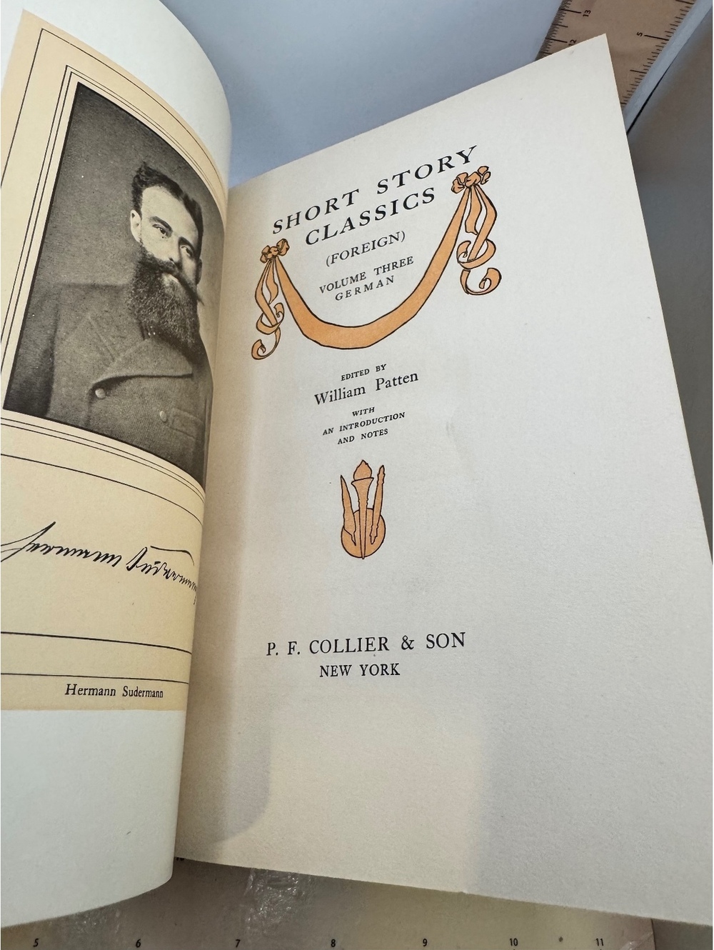 Short Story Classics (Foreign) Volume Three German - Vintage 1907 Hardcover Book